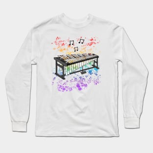 Vibraphone Rainbow Colours Vibraphonist Percussion Musician Long Sleeve T-Shirt